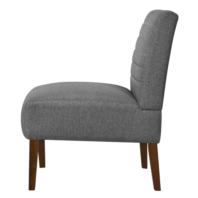 Gray Modern Armless Tufted Upholstered Accent Chair - Omega Lifestyles