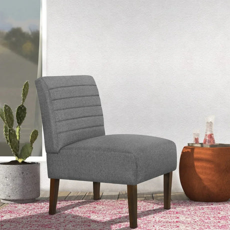 Gray Modern Armless Tufted Upholstered Accent Chair - Omega Lifestyles