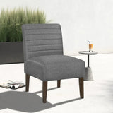 Gray Modern Armless Tufted Upholstered Accent Chair - Omega Lifestyles