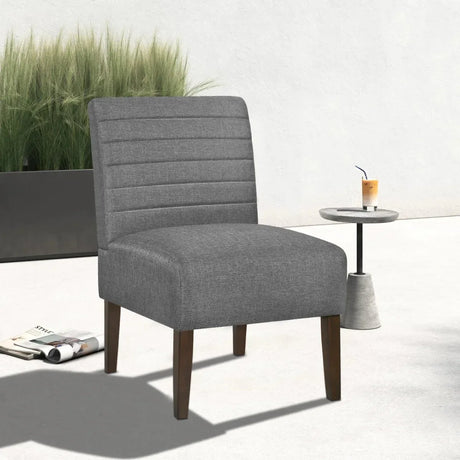 Gray Modern Armless Tufted Upholstered Accent Chair - Omega Lifestyles