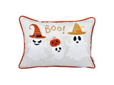 Halloween Embroidered Ghost Accent Polyester Throw Pillow 14x20 - Serenova - Omega Lifestyles