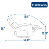 Heat Massage Manual Recliner Chair With Rocker Swivel - Serenova - Omega Lifestyles