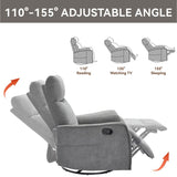 Heat Massage Manual Recliner Chair With Rocker Swivel - Serenova - Omega Lifestyles
