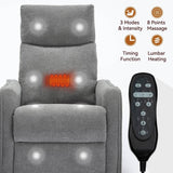 Heat Massage Manual Recliner Chair With Rocker Swivel - Serenova - Omega Lifestyles