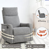 Heat Massage Manual Recliner Chair With Rocker Swivel - Serenova - Omega Lifestyles