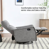 Heat Massage Manual Recliner Chair With Rocker Swivel - Serenova - Omega Lifestyles
