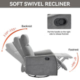 Heat Massage Manual Recliner Chair With Rocker Swivel - Serenova - Omega Lifestyles