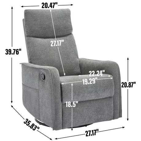 Heat Massage Manual Recliner Chair With Rocker Swivel - Serenova - Omega Lifestyles