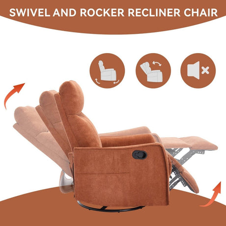 Heat Massage Manual Recliner Chair With Swivel Rocker - Serenova - Omega Lifestyles