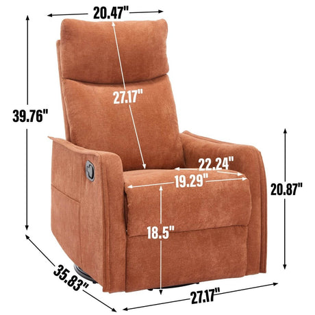 Heat Massage Manual Recliner Chair With Swivel Rocker - Serenova - Omega Lifestyles