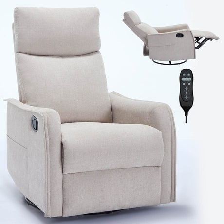 Heat Massage Medium - Firm Manual Recliner Chair With Swivel - Serenova - Omega Lifestyles