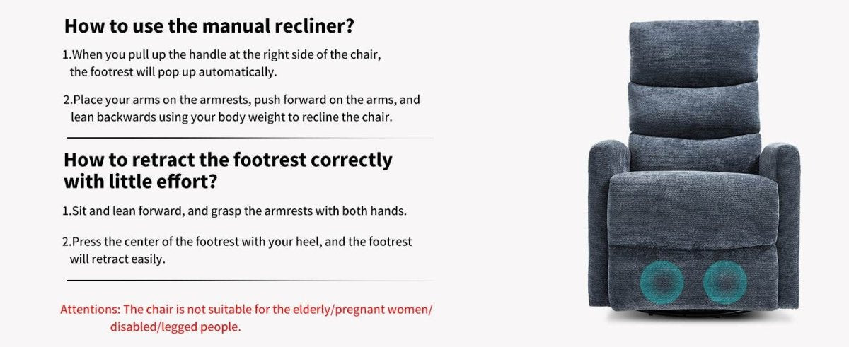 Heat Massage Recliner Chair With Swivel Rocker - Serenova - Omega Lifestyles