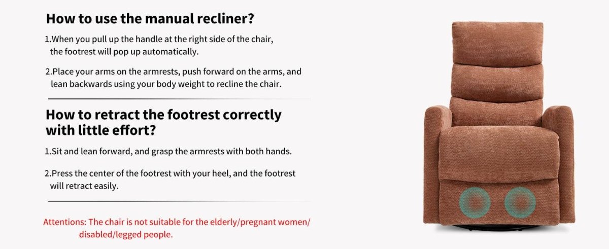 Heat Massage Recliner Chair With Swivel Rocker and Heat - Serenova - Omega Lifestyles