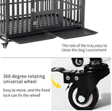 Heavy Duty 52-Inch Carbon Steel Dog Crate With Wheels - Omega Lifestyles