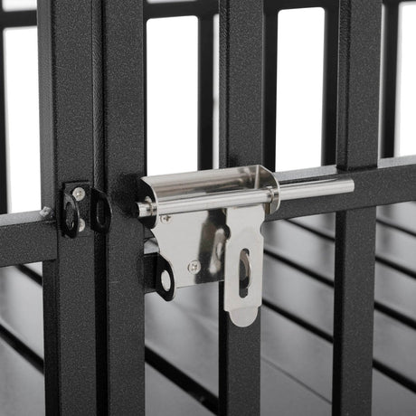 Heavy Duty 52-Inch Carbon Steel Dog Crate With Wheels - Omega Lifestyles