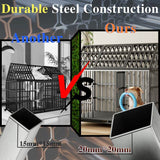 Heavy Duty 52-Inch Carbon Steel Dog Crate With Wheels - Omega Lifestyles