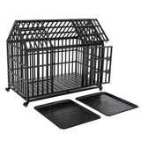 Heavy Duty 52-Inch Carbon Steel Dog Crate With Wheels - Omega Lifestyles