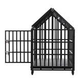 Heavy Duty 52-Inch Carbon Steel Dog Crate With Wheels - Omega Lifestyles