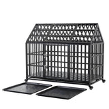 Heavy Duty 52-Inch Carbon Steel Dog Crate With Wheels - Omega Lifestyles