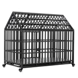 Heavy Duty 52-Inch Carbon Steel Dog Crate With Wheels - Omega Lifestyles