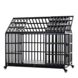 Heavy Duty 52-Inch Carbon Steel Dog Crate With Wheels - Omega Lifestyles