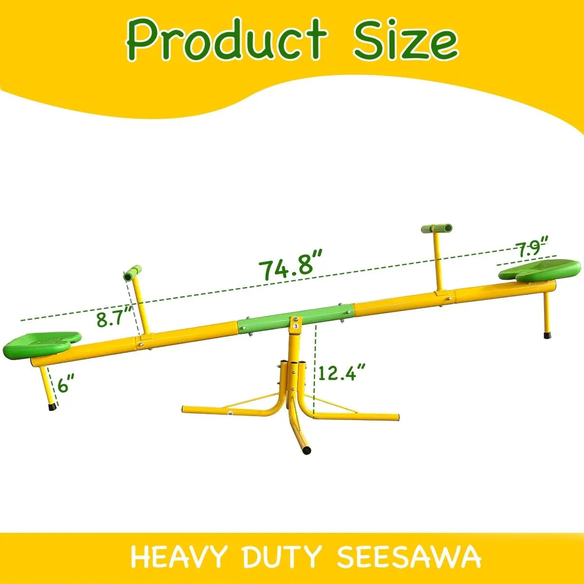 Heavy-Duty Metal 360-Degree Rotating Kids Seesaw - Omega Lifestyles