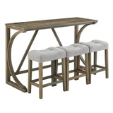 Industrial 4-Piece Bar Table And Chairs Set With Power Outlet - Omega Lifestyles