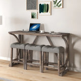 Industrial 4-Piece Bar Table And Chairs Set With Power Outlet - Omega Lifestyles