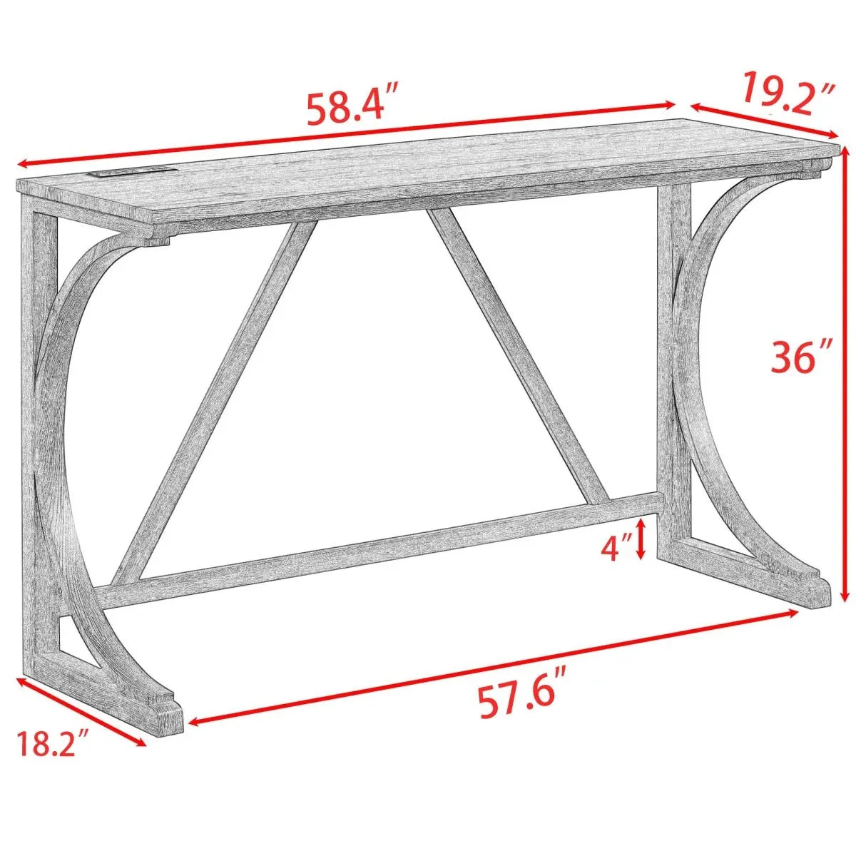 Industrial 4-Piece Bar Table And Chairs Set With Power Outlet - Omega Lifestyles