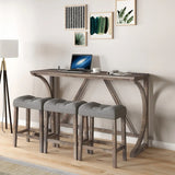 Industrial 4-Piece Bar Table And Chairs Set With Power Outlet - Omega Lifestyles