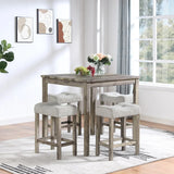Industrial 5-Piece Brown MDF Dining Table And Chairs Set - Omega Lifestyles
