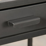 Industrial L-Shaped Engineered Wood Computer Desk With Shelves - Omega Lifestyles