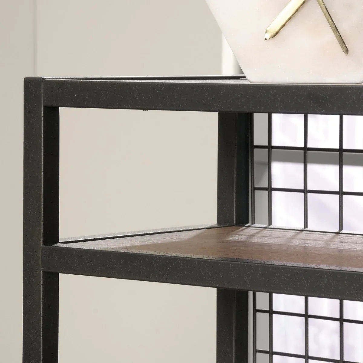 Industrial L-Shaped Engineered Wood Computer Desk With Shelves - Omega Lifestyles