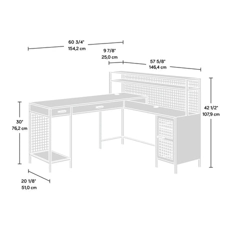 Industrial L-Shaped Engineered Wood Computer Desk With Shelves - Omega Lifestyles