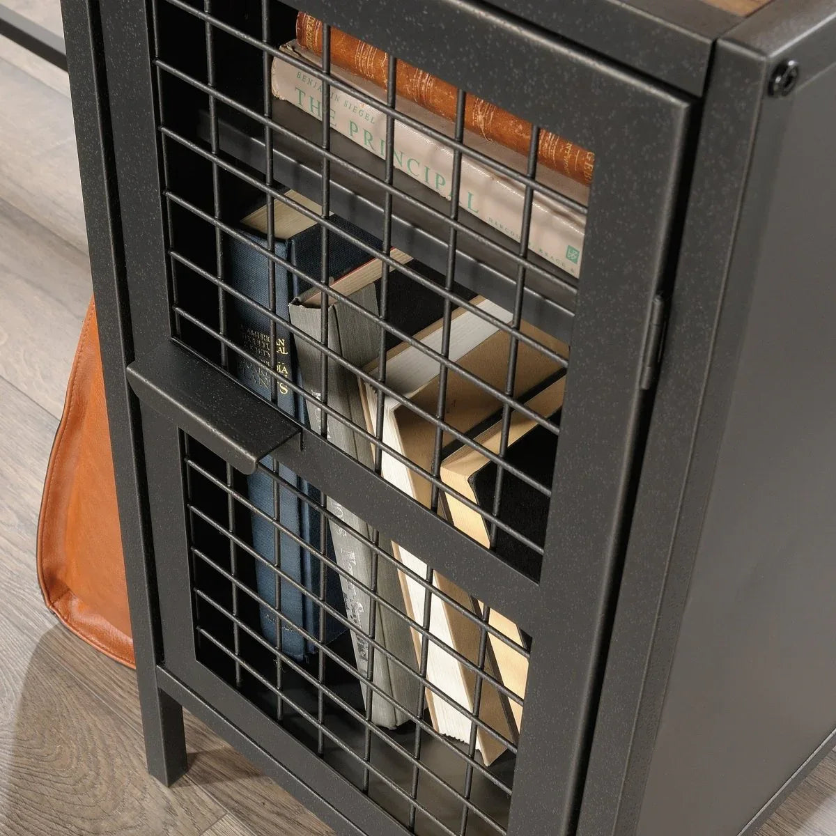 Industrial L-Shaped Engineered Wood Computer Desk With Shelves - Omega Lifestyles