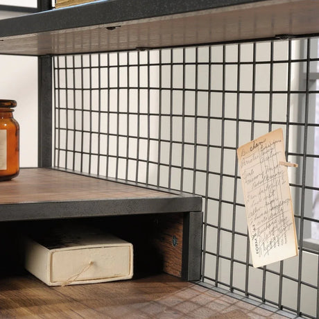 Industrial L-Shaped Engineered Wood Computer Desk With Shelves - Omega Lifestyles