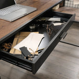 Industrial L-Shaped Engineered Wood Computer Desk With Shelves - Omega Lifestyles