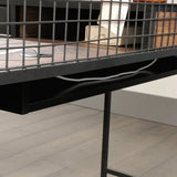 Industrial L-Shaped Engineered Wood Computer Desk With Shelves - Omega Lifestyles