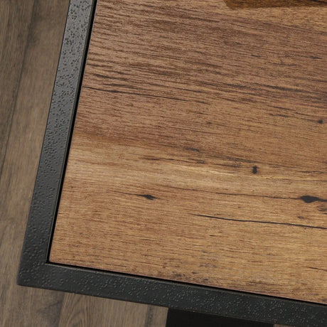 Industrial L-Shaped Engineered Wood Computer Desk With Shelves - Omega Lifestyles