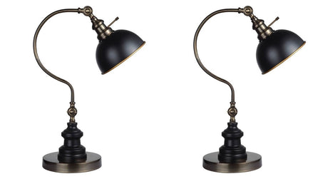 Industrial Style Antique Gold Metal Table Lamp - Omega Lifestyles
