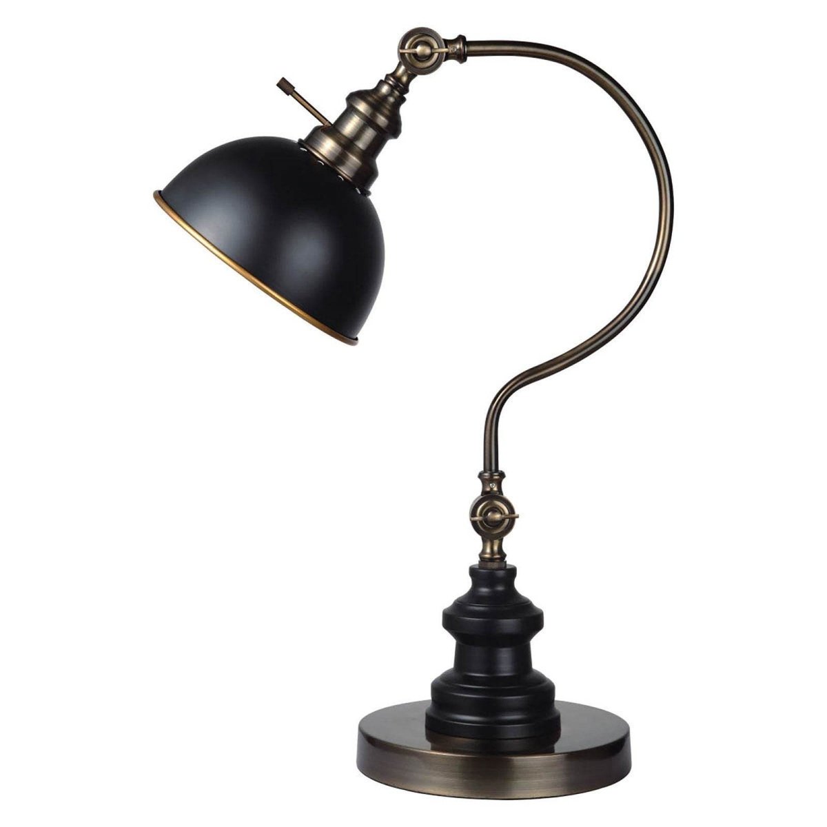 Industrial Style Antique Gold Metal Table Lamp - Omega Lifestyles