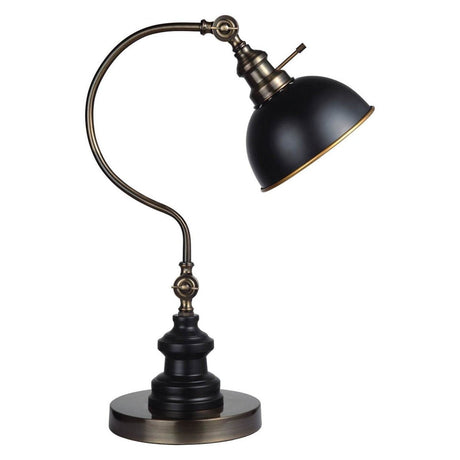 Industrial Style Antique Gold Metal Table Lamp - Omega Lifestyles