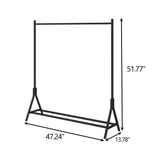 Industrial Vintage Metal Freestanding Garment Rack With Shoe Shelf - Serenova - Omega Lifestyles