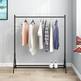 Industrial Vintage Metal Freestanding Garment Rack With Shoe Shelf - Serenova - Omega Lifestyles