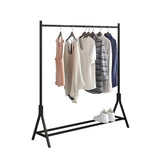 Industrial Vintage Metal Freestanding Garment Rack With Shoe Shelf - Serenova - Omega Lifestyles