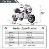 Kids Electric Two - Seat 12V Ride On Motorcycle With Storage - Serenova - Omega Lifestyles