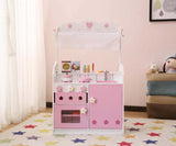 Kids Pink 2-In-1 Pretend Kitchen Playset - Omega Lifestyles