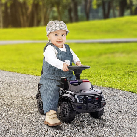 Kids Sliding Police Ride - On Car With PA System and Storage - Serenova - Omega Lifestyles