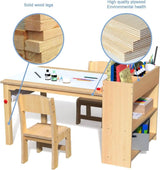 Kids Wooden Art Table And Chairs Set With Storage - Omega Lifestyles