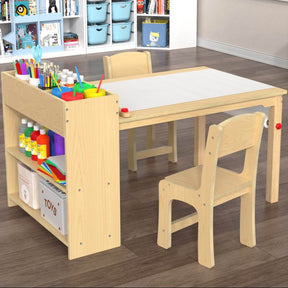 Kids Wooden Art Table And Chairs Set With Storage - Omega Lifestyles